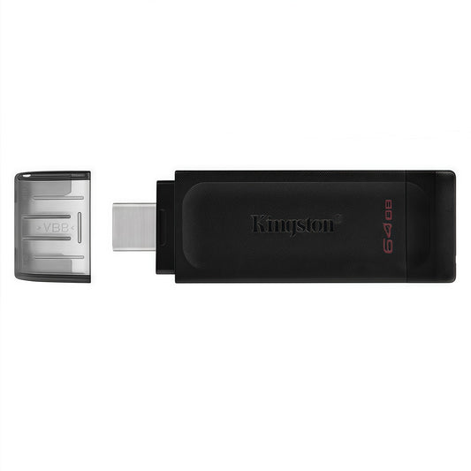 Kingston USB 3.2 Gen1 Type-C High-Capacity USB Flash Drive, Black, Compatible with Android, Apple, Car, Mobile Phones, and PC