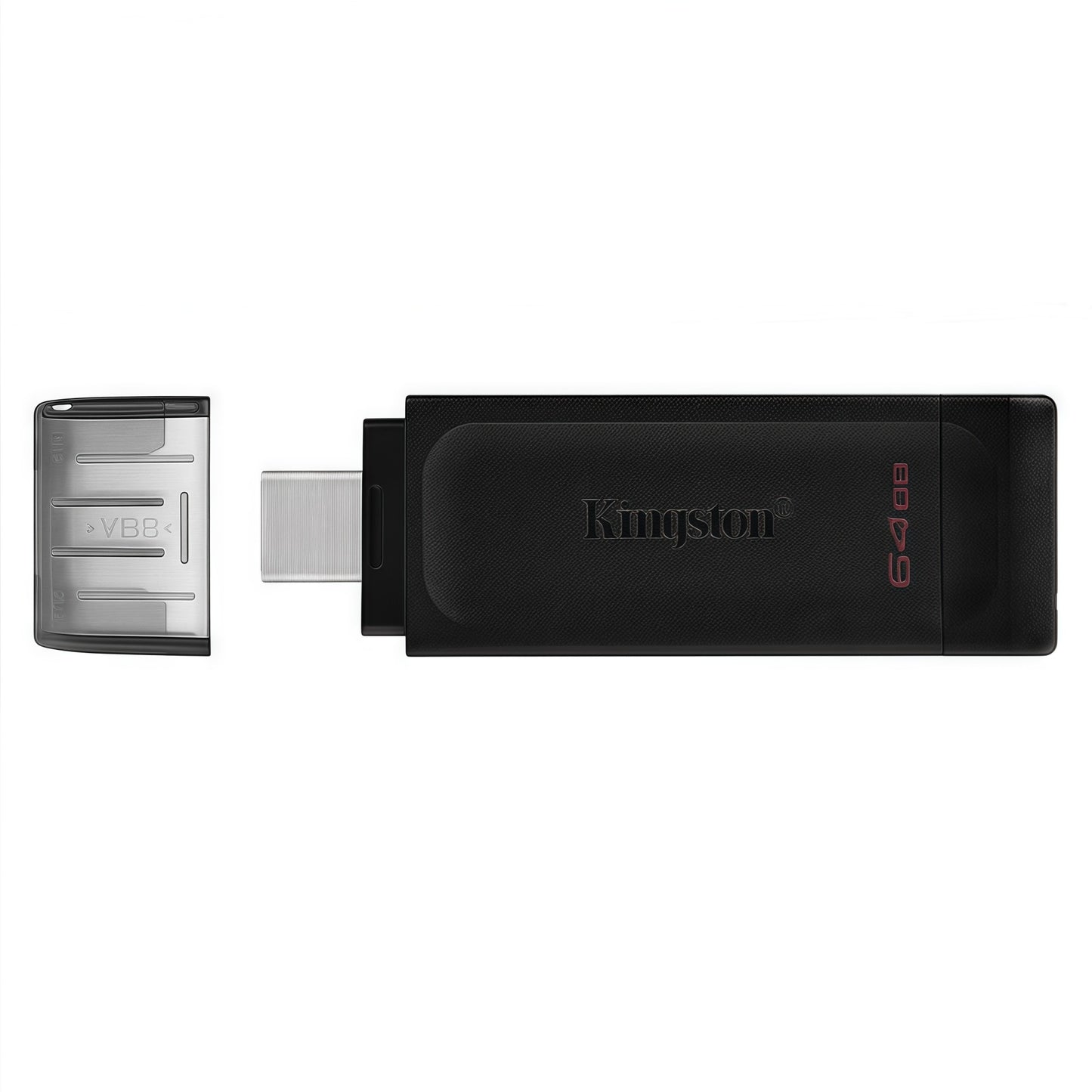 Unidade flash USB 3.2 Gen1 Tipo C de alta capacidade Kingston, preta, compatível com Android, Apple, carro, celulares e PC