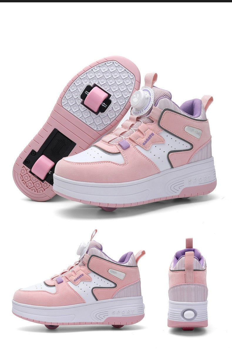 Children Junior Roller Skate Shoes Kids Sneakers with Two Boys Girls Wheels Shoes Running Adult Casual Boys Shoes size 31-42