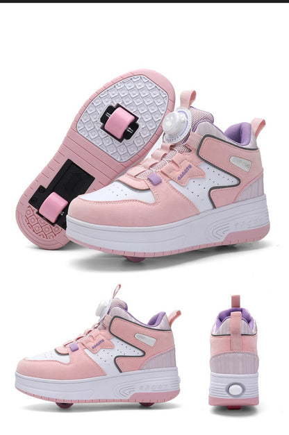 Children Junior Roller Skate Shoes Kids Sneakers with Two Boys Girls Wheels Shoes Running Adult Casual Boys Shoes size 31-42