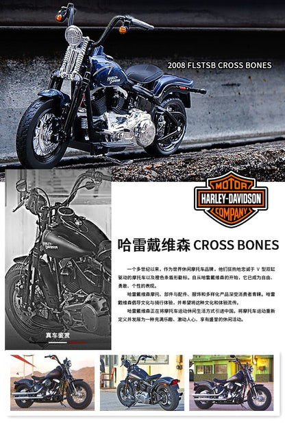 Maisto 1:18 Harley-Davidson 2008 FLSTSB Cross Bones Alloy Street Motorcycle Model Diecasts Metal Toy Collection Children Gifts