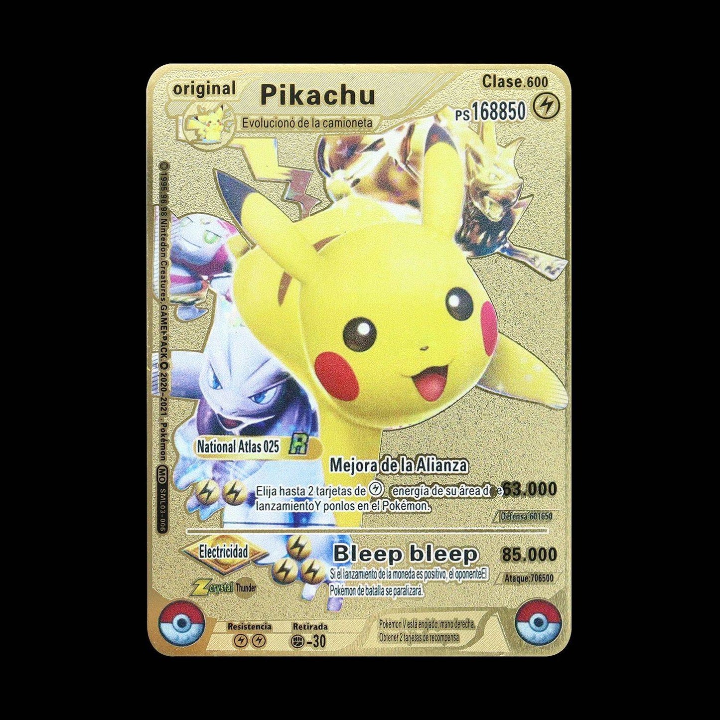Pokémon 183200 Pontos Alto HP Cartas de Metal Douradas Pretas Inglês Francês Vmax Mega GX Coleção de Cards Charizard Pikachu Mewtwo