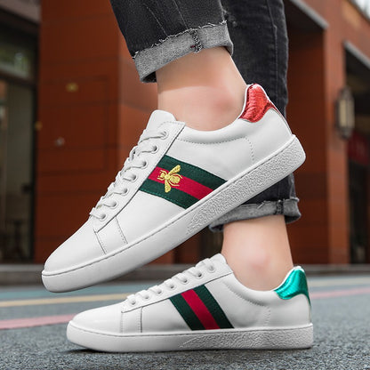 Tênis Masculino Casual de Couro Confortável para Caminhada Esportivo de Alta Qualidade Design de Luxo Original Skate