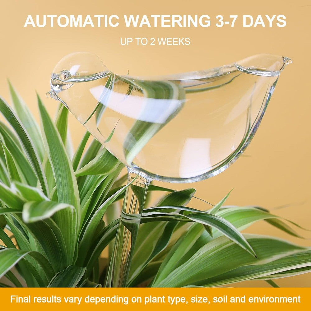 Imitation Glass Plastic Bird Plant Waterer Bird Shape Design Hand Blown Plant Watering Bulbs Garden Water Seepage Drip Device