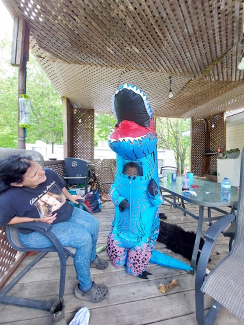 Halloween T-Rex Dinosaur Inflatable Costume Full Body Dinosaur Cosplay Adult Costumes Funny Party Props Christmas Costume Kids