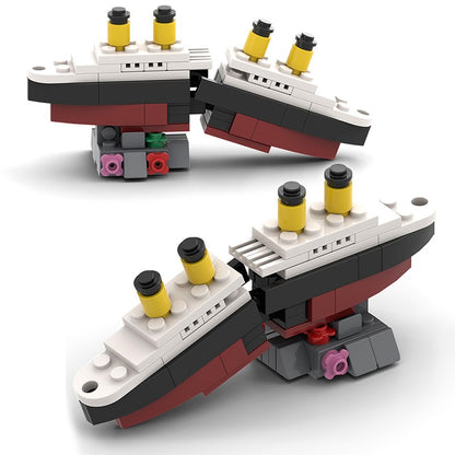 Titanic Parte ao Meio RMS Cruzeiro Naufragado Blocos de Montar Moc Navio Barco Modelo Plástico 3D DIY Barco a Vapor Presentes Brinquedos Infantis Filme da Cidade