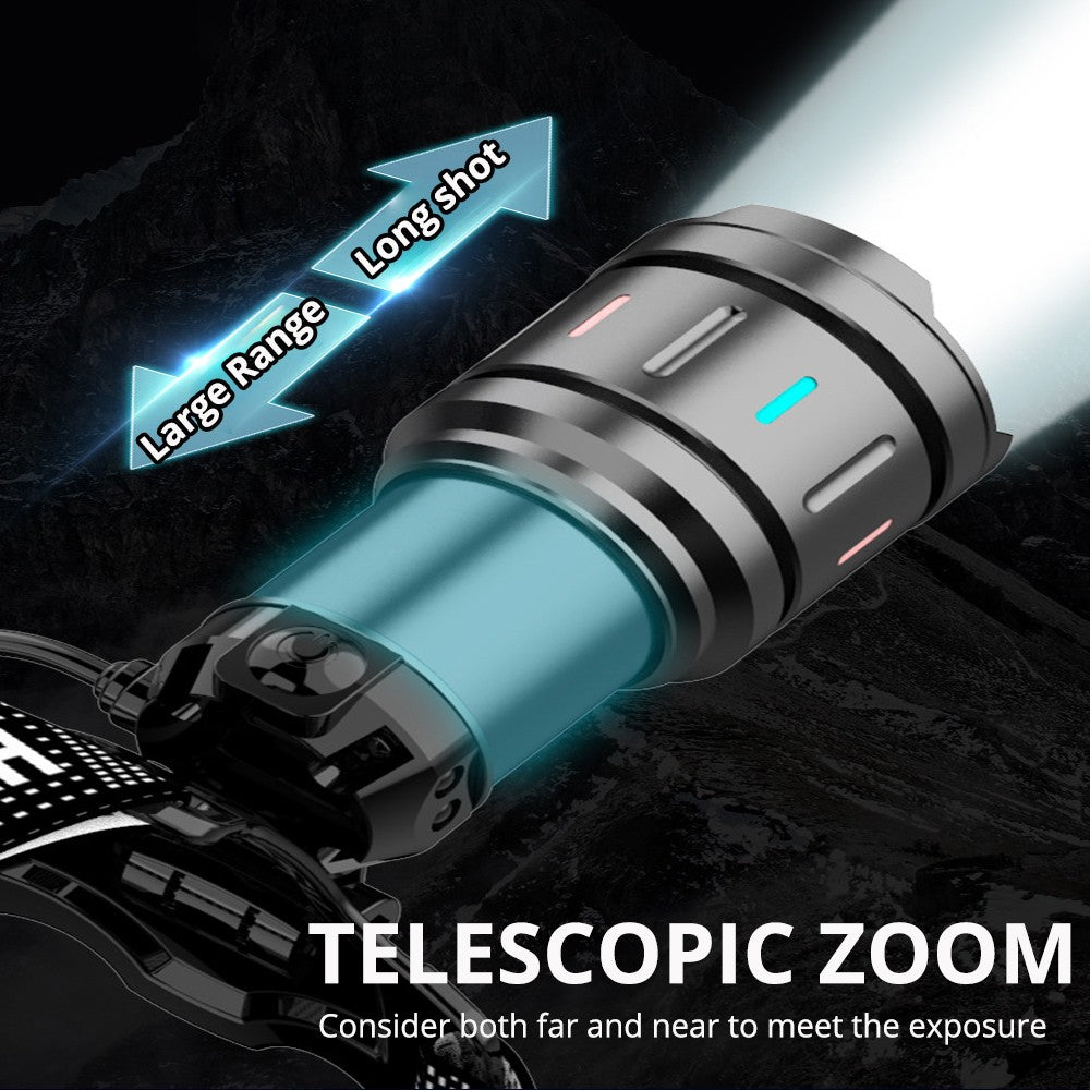 2025 New Super Powerful Headlamp 800W LED IR Sensor Headlight Rechargeable Head Flashlight 5000 Meter Head Lamp Fishing Lantern