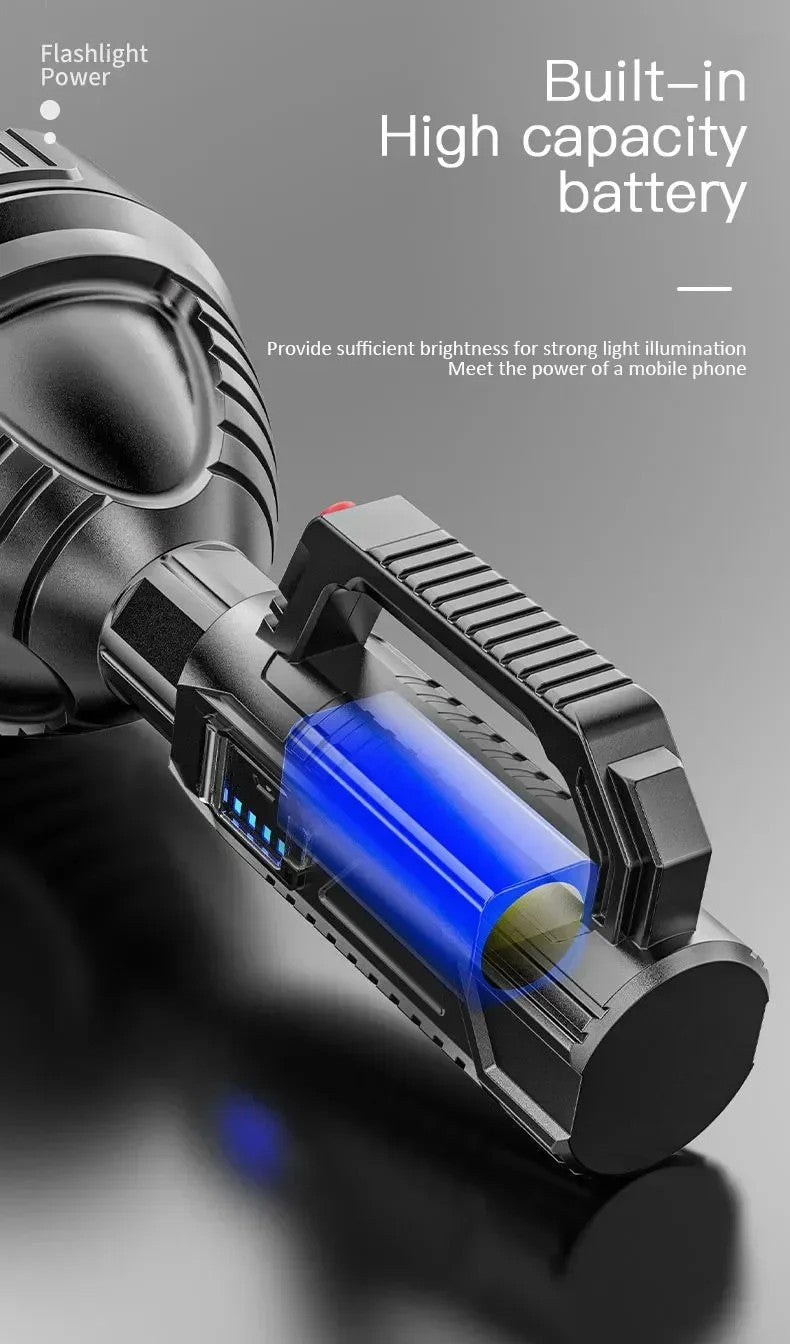 High Power LED Flashlight Super Powerful Handheld Searchlight USB Rechargeable Tactical Torch Portable Outdoor Work Camping Lamp