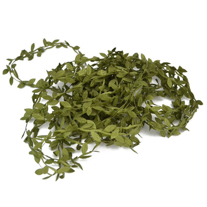 10/20M Silk Leaf-Shaped Handmake Artificial Green Leaves Faux Vines Bathroom Decorative Diy Wreath Accessories Home Decoreation