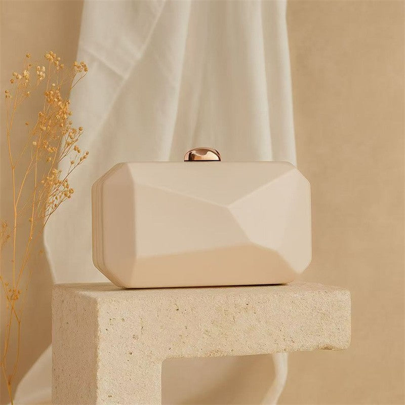 Fashion Clutch Bags for Women Glossy PU Evening Purse Burgundy Geometric Shape Female Handbag Special Valentine's Day Gift