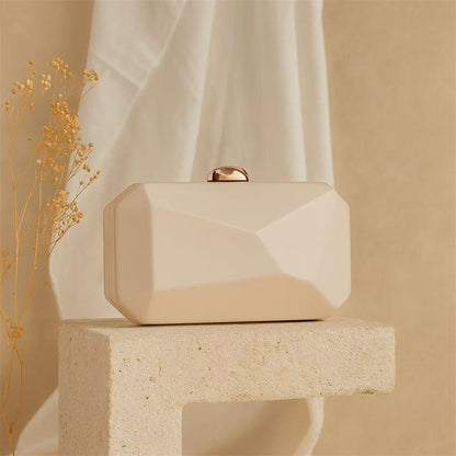 Fashion Clutch Bags for Women Glossy PU Evening Purse Burgundy Geometric Shape Female Handbag Special Valentine's Day Gift