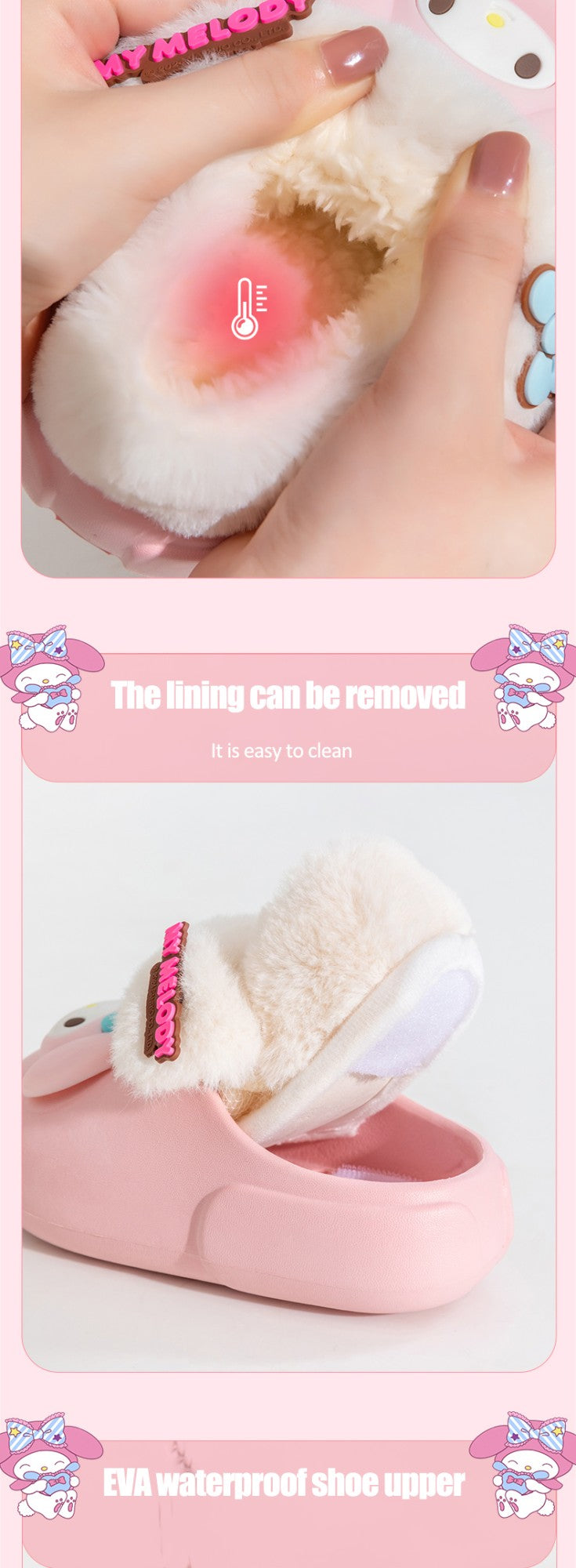 2024 New Winter Warm Cute Cartoon Indoor Mule Soft Non-slip Fluffy Slippers For Kids Teen Boys Girls Children Home Cotton Shoes