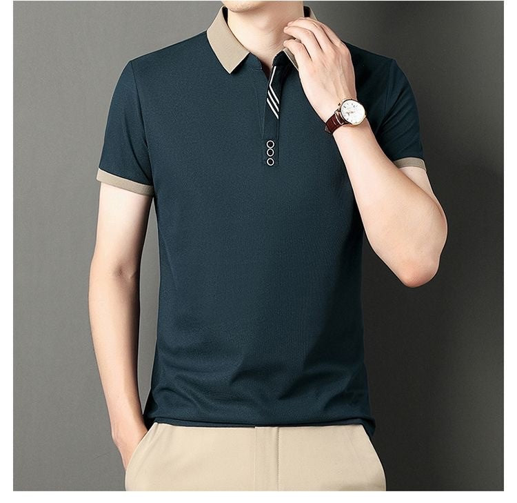 High quality short sleeve men's POLO shirt summer fashionable stripe design soft golf top comfortable ventilate casual T-shirt