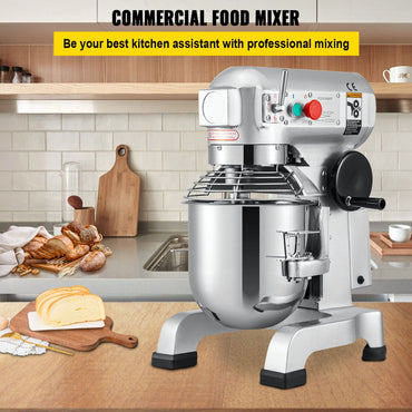 SucceBuy 10-30L Máquina de Massa Elétrica Aço Inoxidável Batedeira Mixer Processador de Alimentos Liquidificador de Bancada Comercial para Creme e Ovo