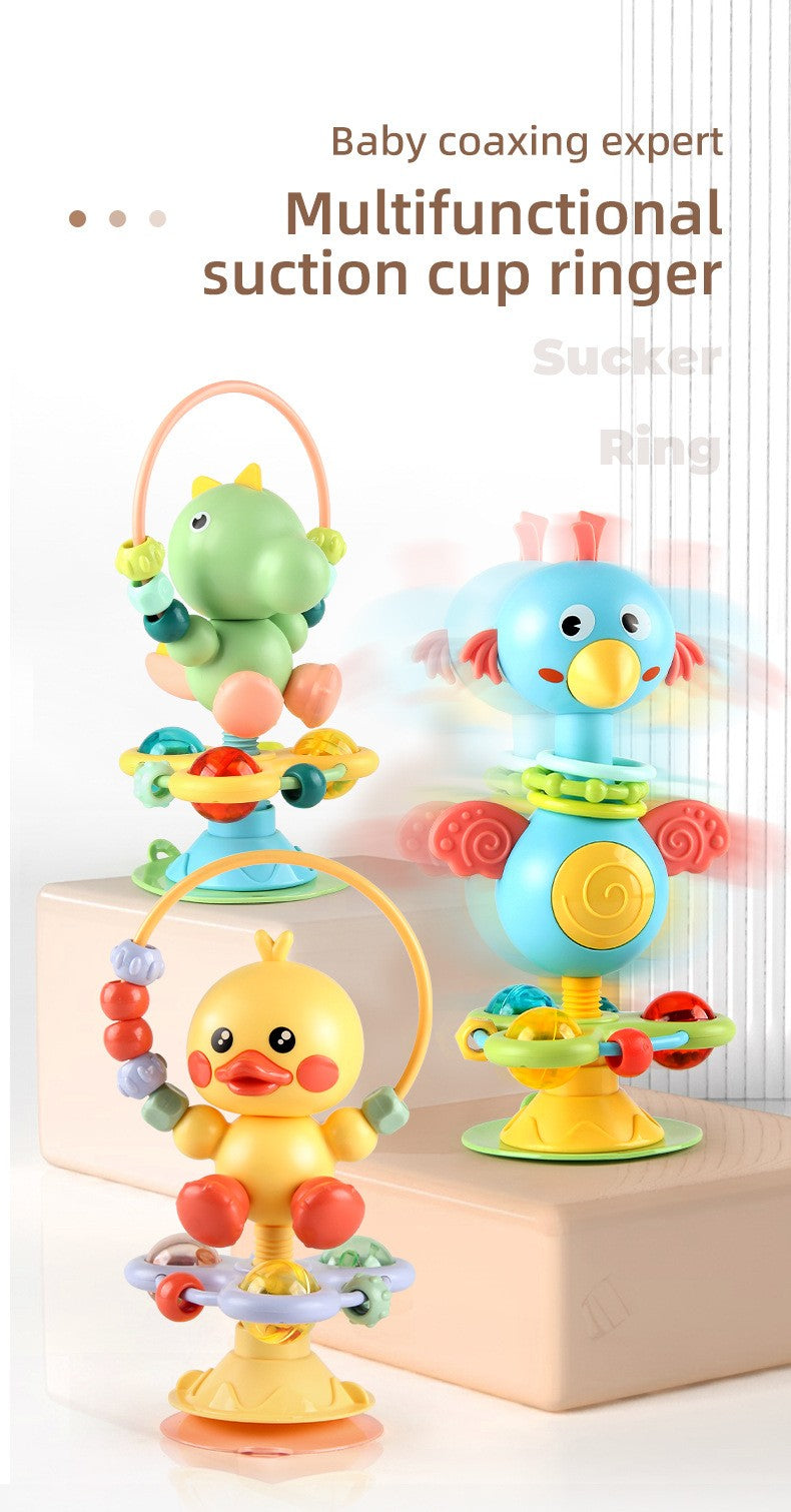 Chocalho de Bebê para Cadeira de Alimentação com Ventosa, Brinquedos Giratórios para Bebês, Brinquedo Interativo para Bandeja de Bebê, Presente de Recém-nascido para Crianças