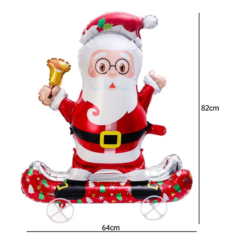 Large Christmas Standing Balloons Christmas Aluminum Film Balloon Santa Claus Snowman Balloon for New Year Xmas Party Home Decor