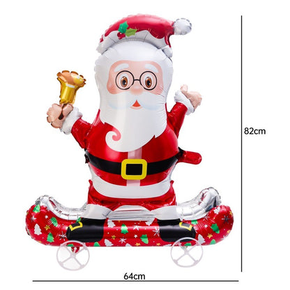 Large Christmas Standing Balloons Christmas Aluminum Film Balloon Santa Claus Snowman Balloon for New Year Xmas Party Home Decor