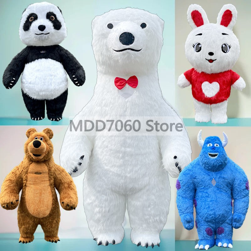 Giant Panda Inflatable Costume Street Funny Polar Bear Mascot Costume Party Role Playing Plush Inflatable Mascot Costume
