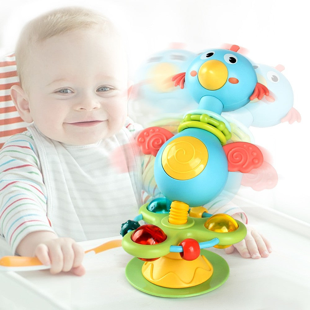 Chocalho de Bebê para Cadeira de Alimentação com Ventosa, Brinquedos Giratórios para Bebês, Brinquedo Interativo para Bandeja de Bebê, Presente de Recém-nascido para Crianças