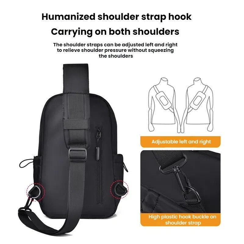 Men's Multifunctional Chest Bag with Adjustable Shoulder Straps, Suitable for Sports, Business, Travel, Commuting, Daily Outings