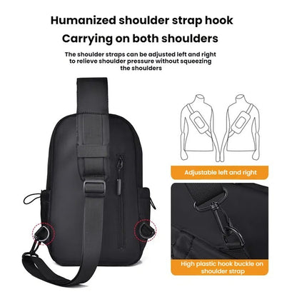 Men's Multifunctional Chest Bag with Adjustable Shoulder Straps, Suitable for Sports, Business, Travel, Commuting, Daily Outings