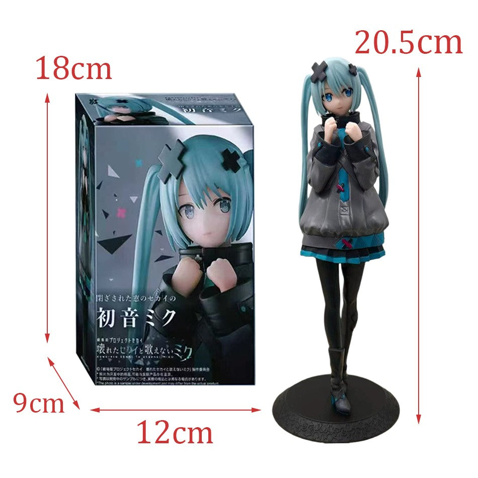 Animação Anime Linda Garota Hatsune Miku Artesanal Diabo Hatsune Miku Orelha de Gato Hatsune Miku Fofa Artesanal Modelo de PVC Decorações
