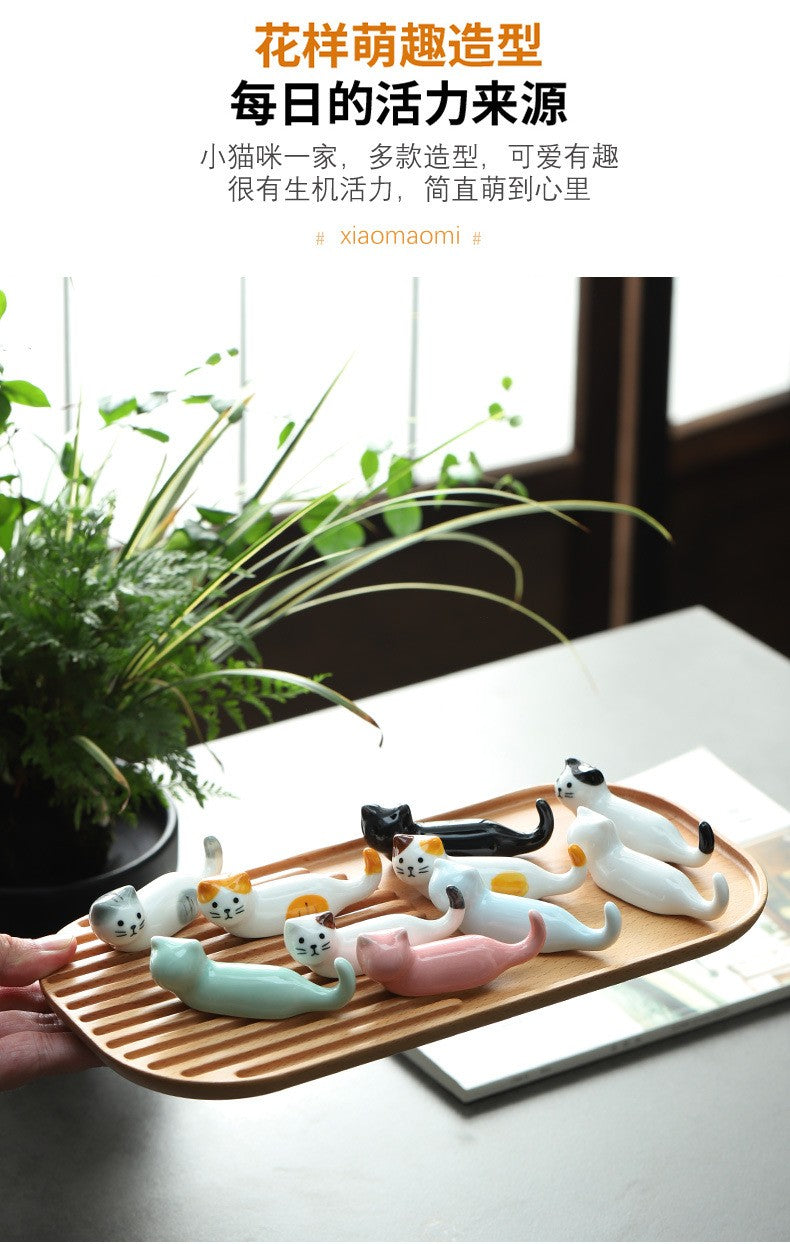 5 peças Kawaii Gato Suporte para Hashi Cerâmica Descanso de Hashi para Casa Restaurante Acessórios de Mesa Suprimentos Apoio de Hashi