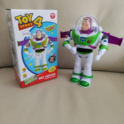 Disney Toy Story Buzz Lightyear Desenho Animado Boneco Modelo Brinquedos Pixar Robô Andante Elétrico com Luz Boneco de Ação Presente de Aniversário para Crianças