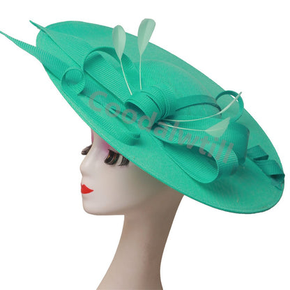 Royal Ascot Big Fascinator Hats Headband Ladies Church Kentucky Derby Headpiece Ladies Race Fashion Hair Accessories Bride Hats