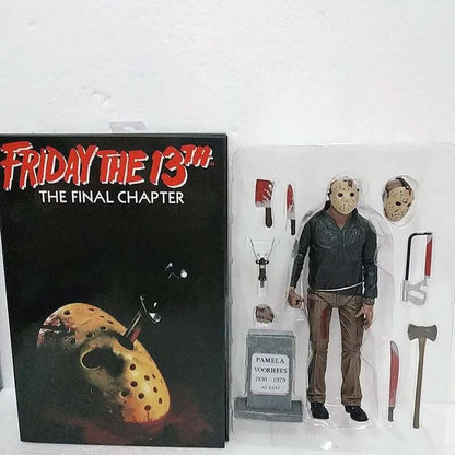 O 13º Brinquedo de Figuras NECA Sexta-Feira 13 Freddy Jason Voorhees Figura de Ação de Sangue Modelo Colecionável do Jason Presentes de Natal Halloween