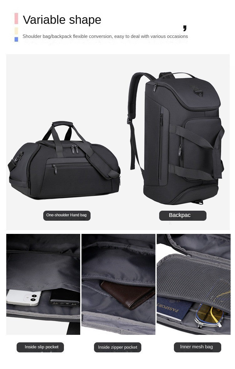 Custom logo large capacity travel bag for men waterproof sports outdoor travel bag print name hand luggage backpack with shoes