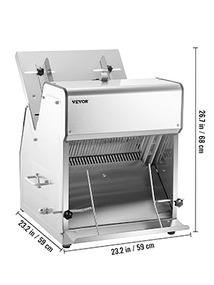 SucceBuy Commercial Bread Slicer Stainless Steel 12mm Blades Electric Bread Cutting Machine Kitchen Appliance Toast Processor