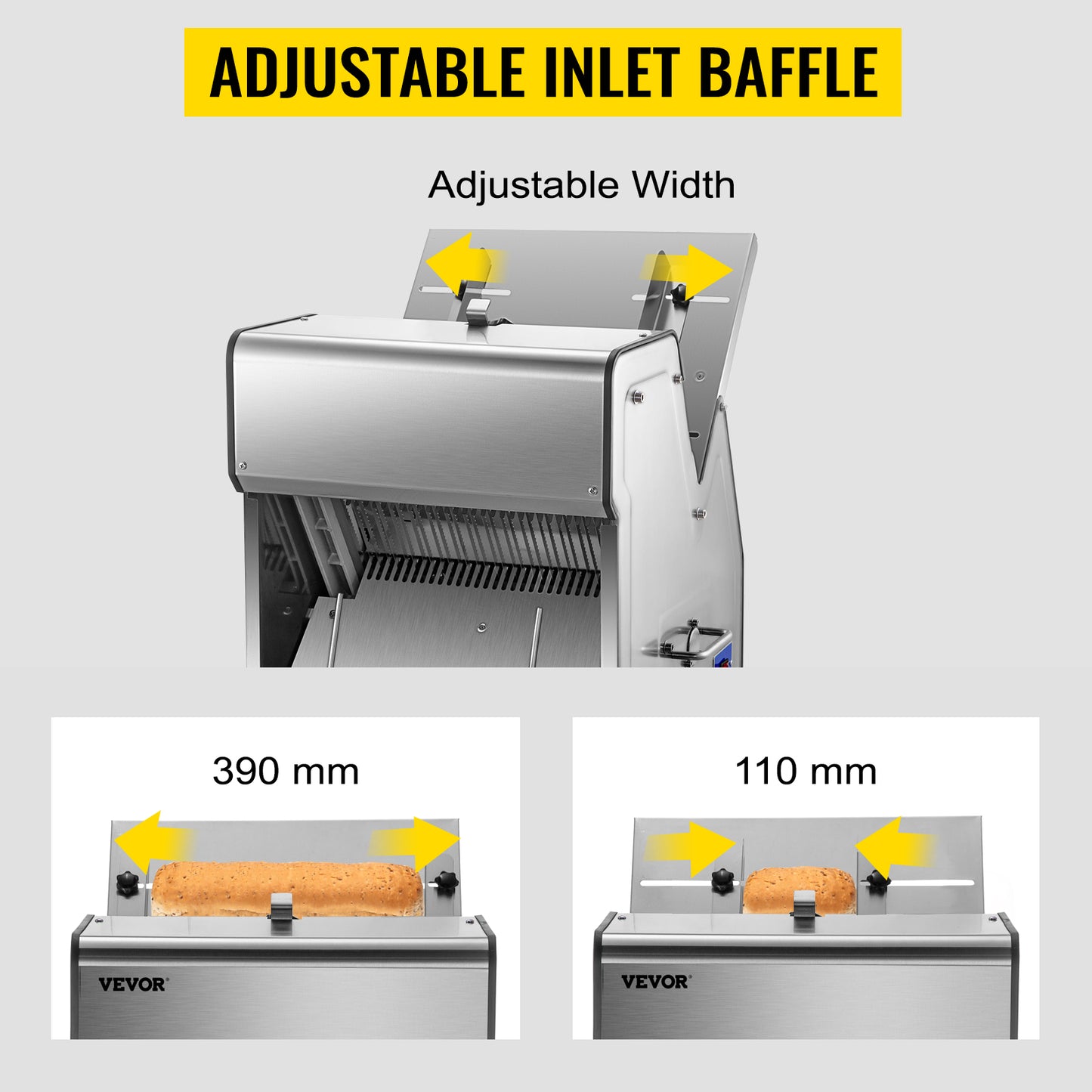 Fatiador de Pão Comercial SucceBuy Aço Inoxidável Lâminas de 12 mm Máquina de Corte de Pão Elétrica Aparelho de Cozinha Processador de Torradas
