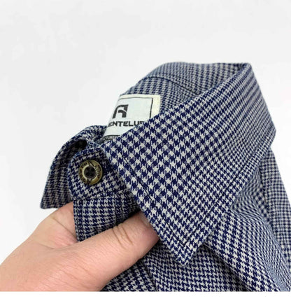 Plaid shirt Men's vintage shirt American cargo cotton loose casual coat