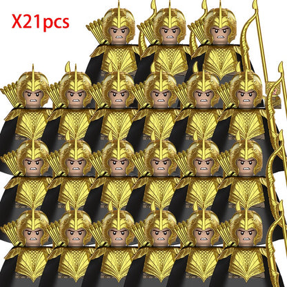 Lord of the Rings Elfos Orcs Exército Anões Rohan Mini Bonecos de Ação Blocos de Montar Brinquedos para Crianças Presente de Aniversário