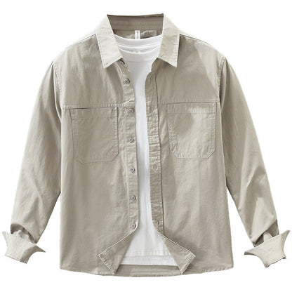 100% Cotton Long Sleeve Shirt for Men Clothing Multi-pockets Versatile Streetwear 2025 Autumn New Casual Cargo Mens Shirt