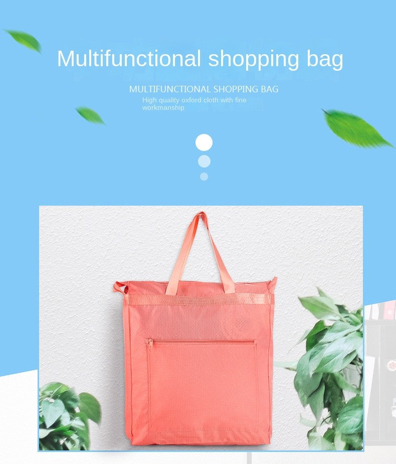 Large Capacity Waterproof Oxford Cloth Reusable Foldable Shopping Bag Tote Bag Shoulder Bag Washable Shopper Storage Bag Handbag