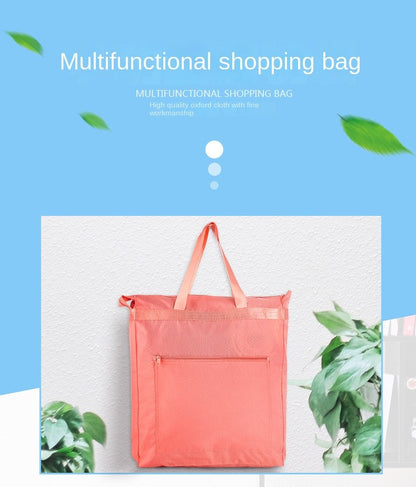Large Capacity Waterproof Oxford Cloth Reusable Foldable Shopping Bag Tote Bag Shoulder Bag Washable Shopper Storage Bag Handbag
