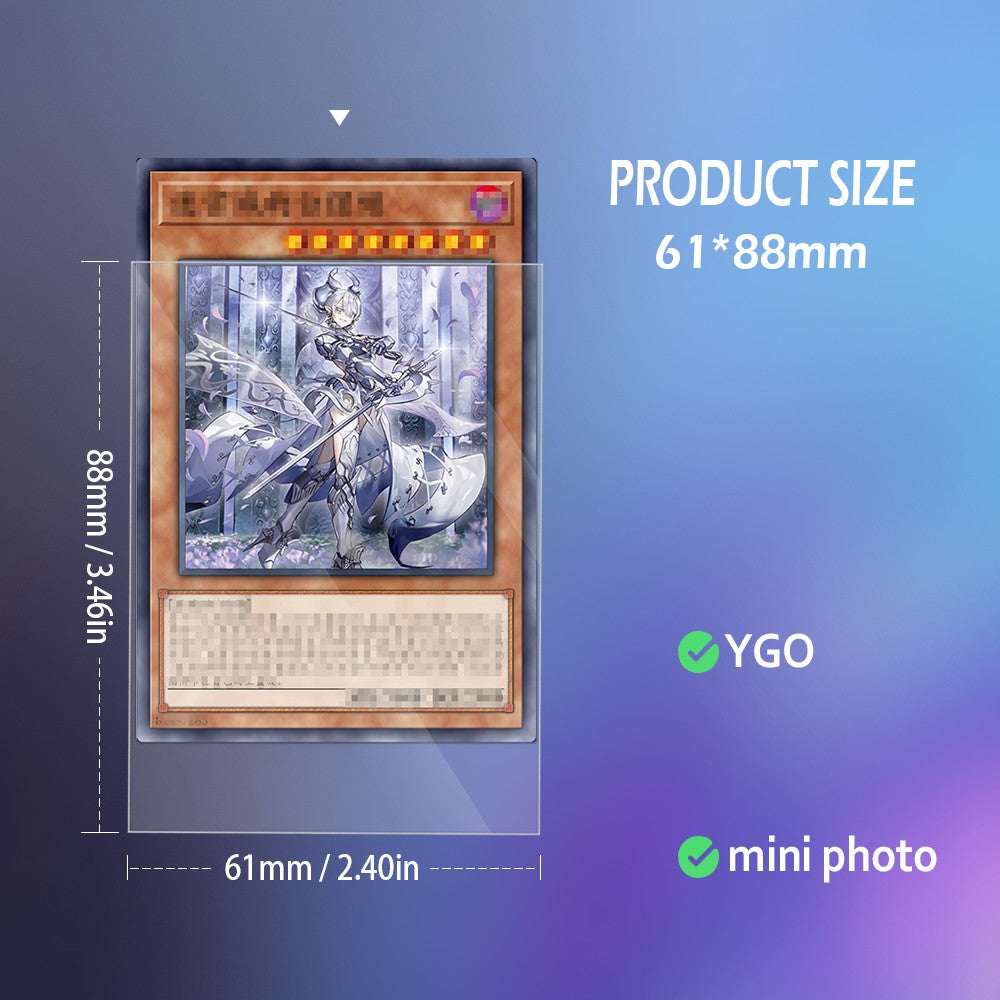 100 UNIDADES Protetores Internos de Cartas 61X88/64x89mm Dois Tamanhos Ajuste Perfeito para Cartas de Jogo YGO/MGT Os Protetores Internos de Cartas São Lisos e Resistentes