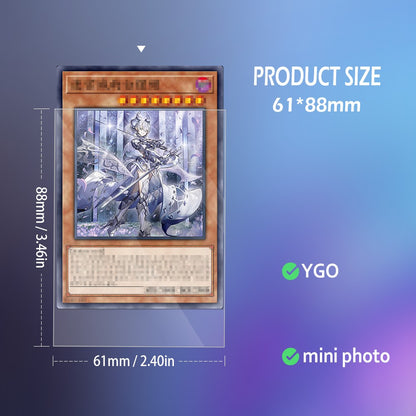 100 UNIDADES Protetores Internos de Cartas 61X88/64x89mm Dois Tamanhos Ajuste Perfeito para Cartas de Jogo YGO/MGT Os Protetores Internos de Cartas São Lisos e Resistentes