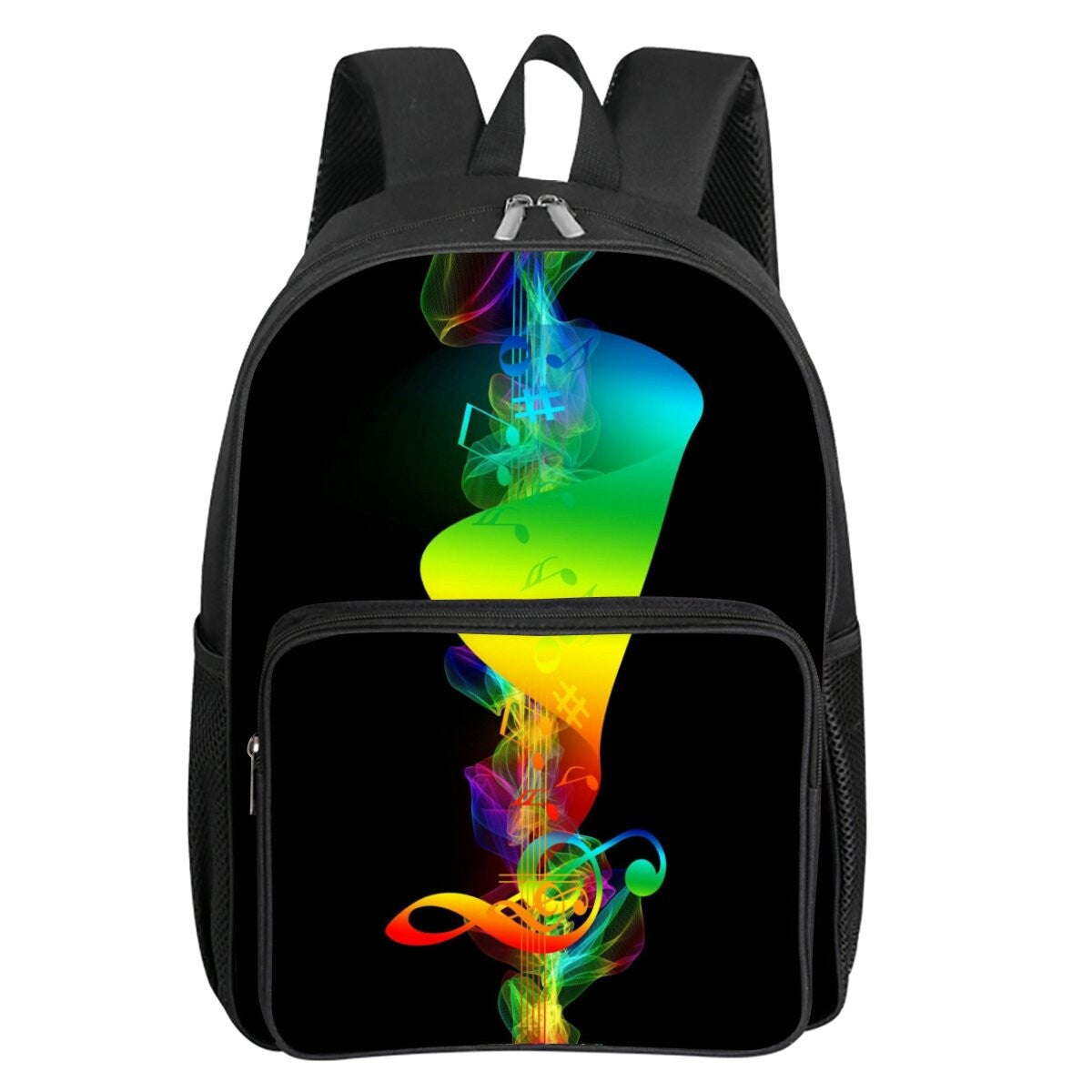 Musical Note Print Square Front Pocket Backpack Zipper Large Capacity for Boy/Girls Best Gift 3D Cartoon Children's School Bag