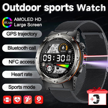 2026 Popular Outdoors GPS Sports Smart Watch Masculino Tela AMOLED Bússola à Prova D'água 500mAh NFC Chamada HD Smart Watch Para Homens T-REX 3