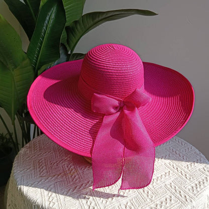 Chapéu de Palha Dobrável de Praia Proteção UV Chapéu de Sol Aba Larga para Viagem ao Ar Livre Férias Chapéu de Praia Dobrável chapéu de sol para mulher