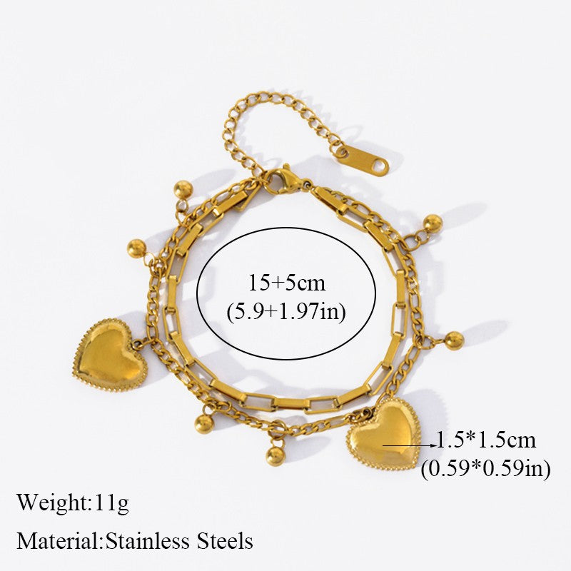 EILIECK Pulseira Feminina de Aço Inoxidável 316L Dourada com Estrela-do-mar, Lua e Estrela, Joia da Moda, Presente para Festa