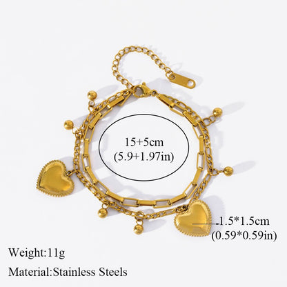 EILIECK Pulseira Feminina de Aço Inoxidável 316L Dourada com Estrela-do-mar, Lua e Estrela, Joia da Moda, Presente para Festa