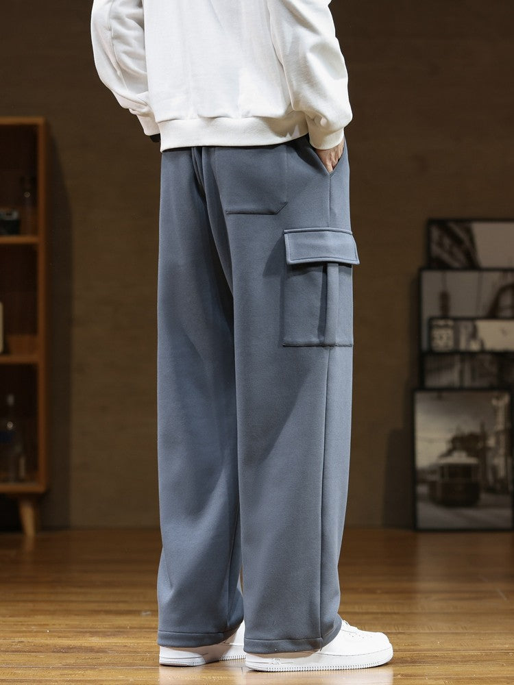 2023 Autumn New Sweatpants Men Multi-Pockets Drawstring Cotton Casual Track Pant Male Loose Straight Trousers Large Size 8XL