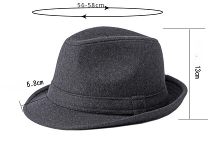 Gentleman Hat Men's British Style Retro Simple Pure Color Wool Top Hat Men's Casual Jazz Hat