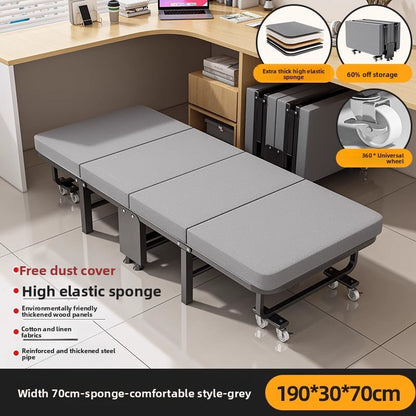 Cama dobrável, cama para pausa para almoço, cadeira para soneca, cama de acampamento portátil doméstica com tábua rígida para acompanhante.