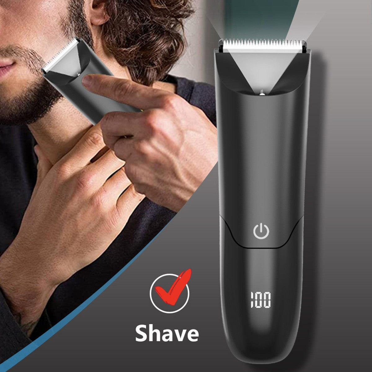 Man Beard Shaver Sideburn Electric Body Hair Trimmer With 2 Protective Cap For Underarm Leg Hair Razor Rechargeable Grooming Kit