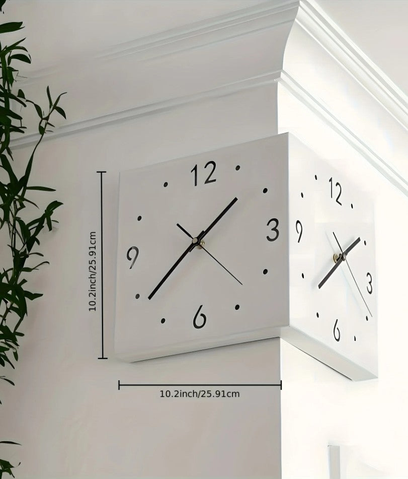 Corner Modern Wall Clock, Stylish Double-sided Luminous Wall Clock, Sensor Luminous Corner Wall Clock, Mute Wall Clock